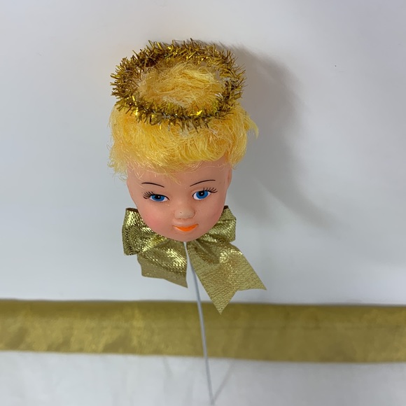 9” angel w/ halo doll head on pick vintage - Picture 6 of 16